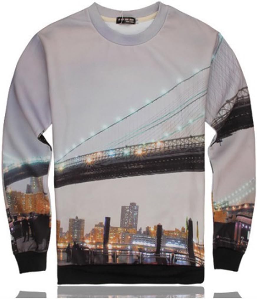 Man's Hip Hop 3d Print Bridge Sportswear Sweatshirt