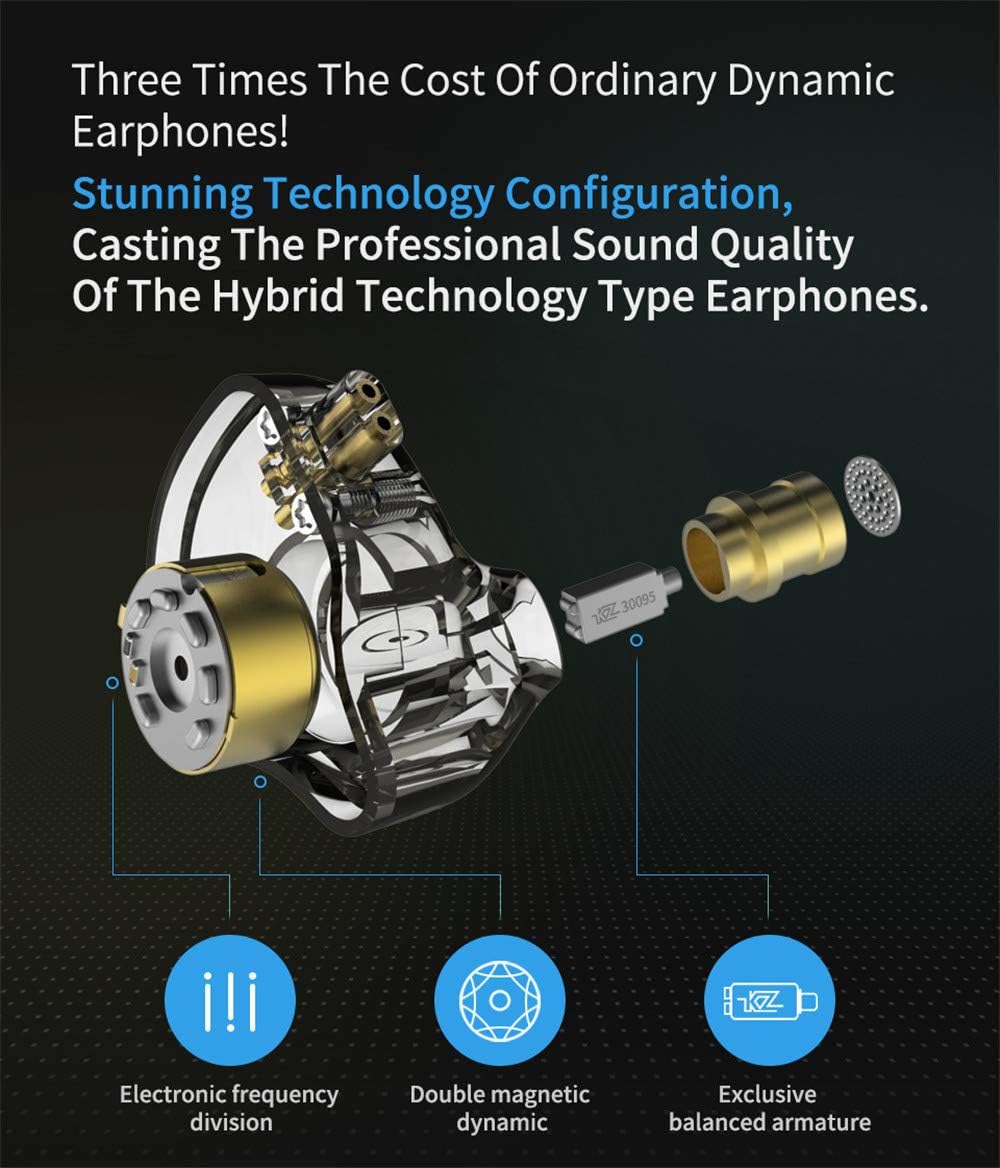 KZ ZSN Pro Metal Headphones Technology Hebride 1BA + 1DD