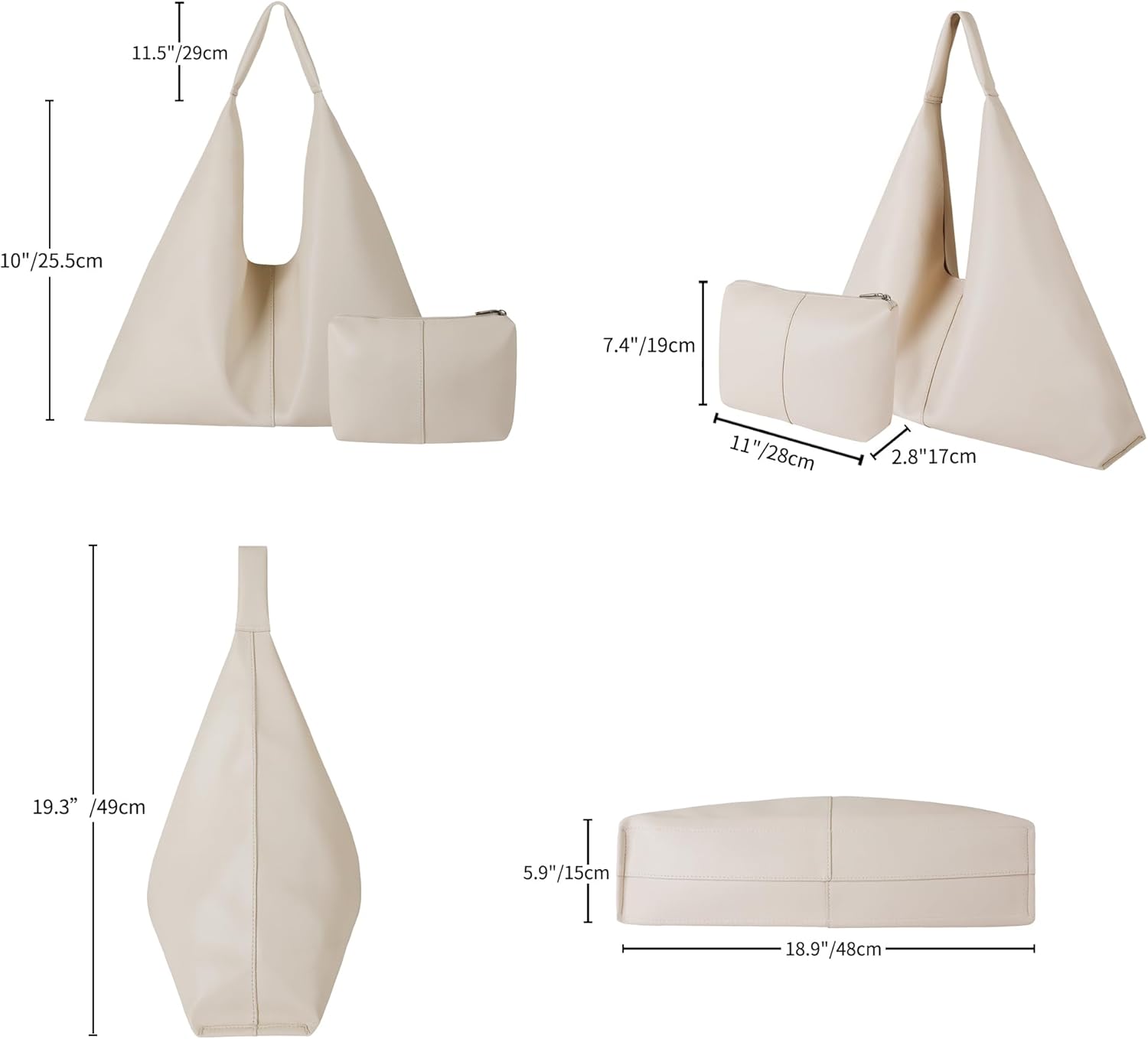 Leather Tote Bag, Oversized Hobo Bags, Large Tote Bag for Women Work - Image 4