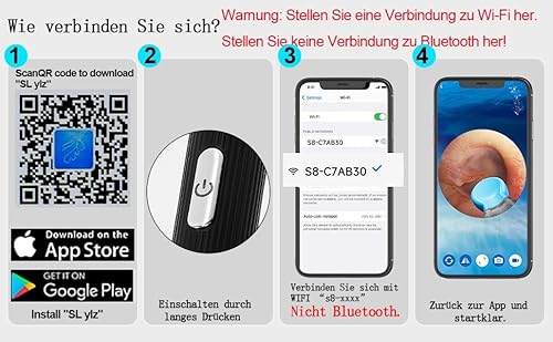 Ohrenschmalz Entferner Otoskop, HOFENY 5MP HD Ohrenreiniger mit 360° Weitwinkel-Ohr-Endoskop, WiFi Ohrenreiniger Kamera mit 6 LEDs, Ohr Endoskop Ohren Reinigung Ohrspiegel für Android/IOS/Harmony