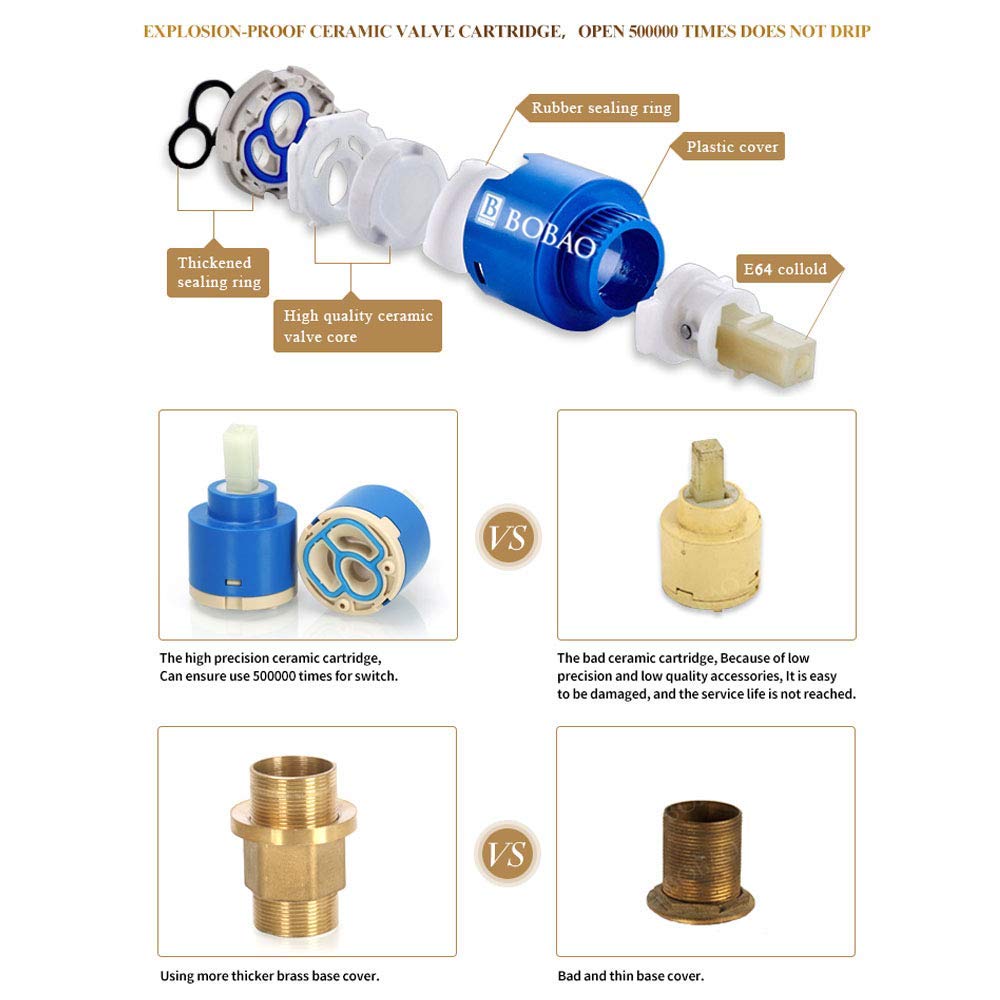 Rubinetto per lavabo da bagno rustico retrò industriale miscelatore per bacino rubinetti in ottone monoforo singolo rubinetto per lavabo bagno bagno decorazione hotel rubinetti lavandino, nero, alto