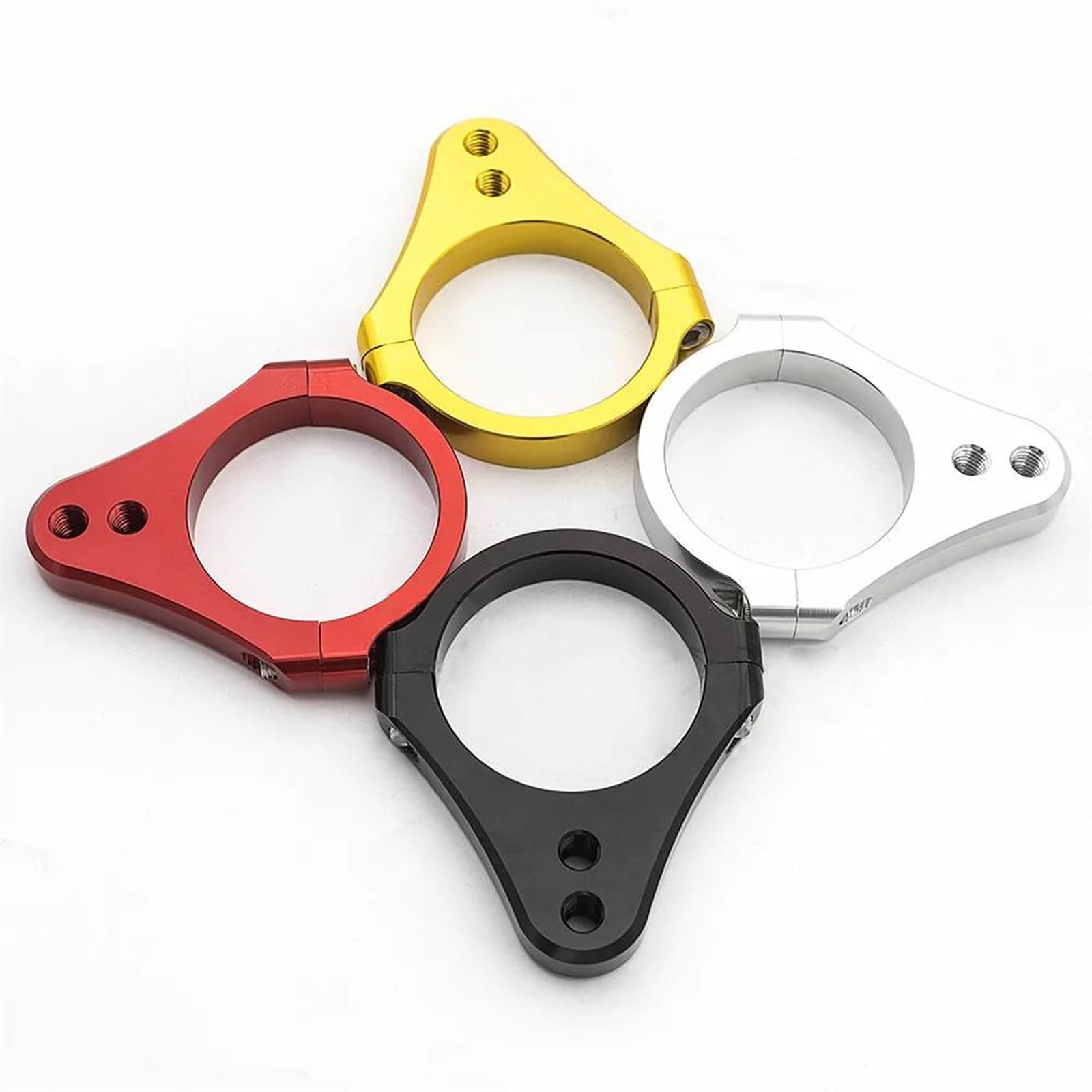 Clamp Forcella Moto Staffa Sterzo Ammortizzatore Per Moto - Diametro Forcella 43mm, Montaggio A Morsetto, Colore Argento Staffa Colore Argento