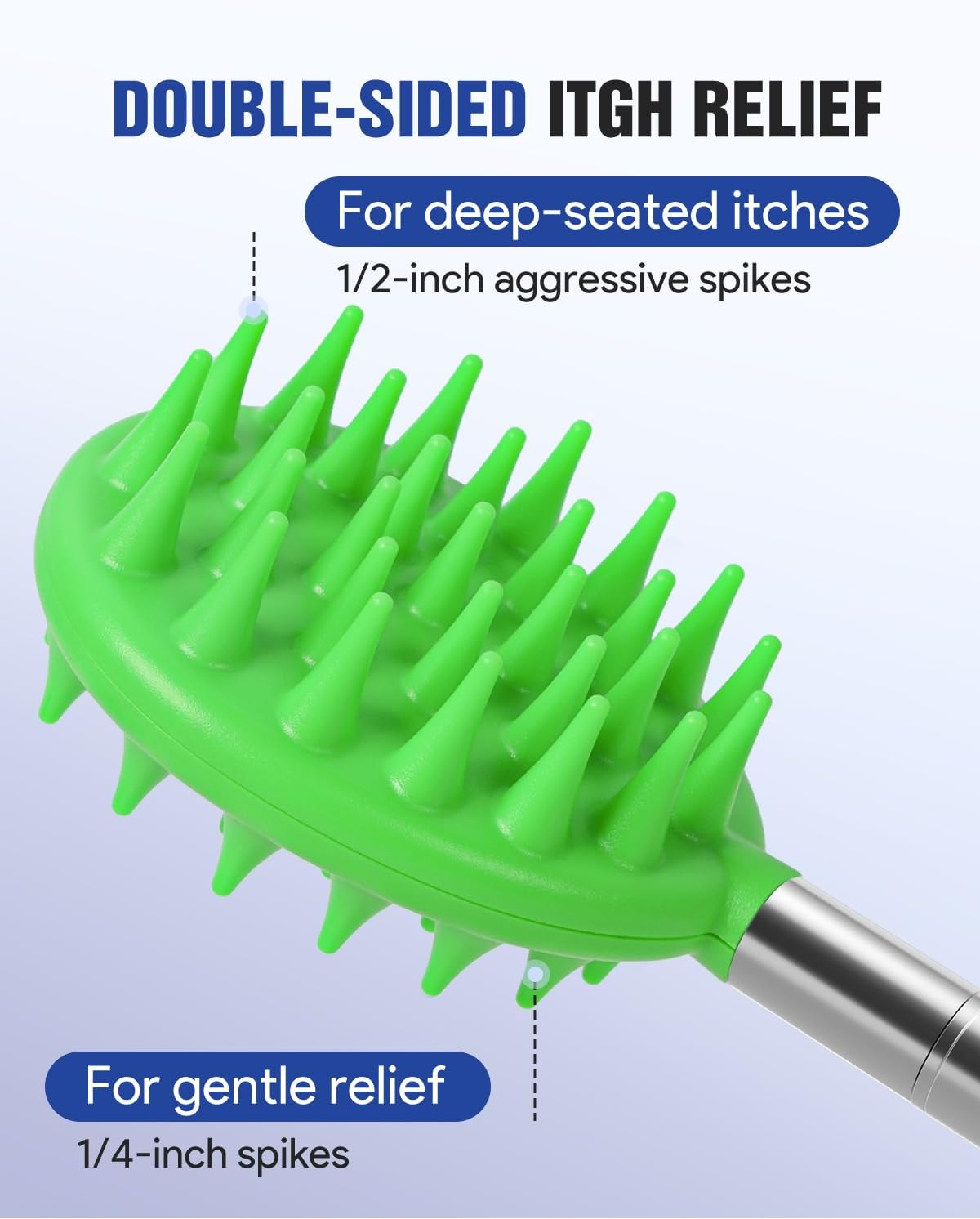 Condition photo showing New/Like New for Gelibo Telescoping Back Scratcher with 5Pcs Detachable Heads,Fathers Day Dad Gifts from Wife Daughter Son,Mens Gifts,Husband, Extendable Back Massager Tool with Beautiful Box - Green Green Regular