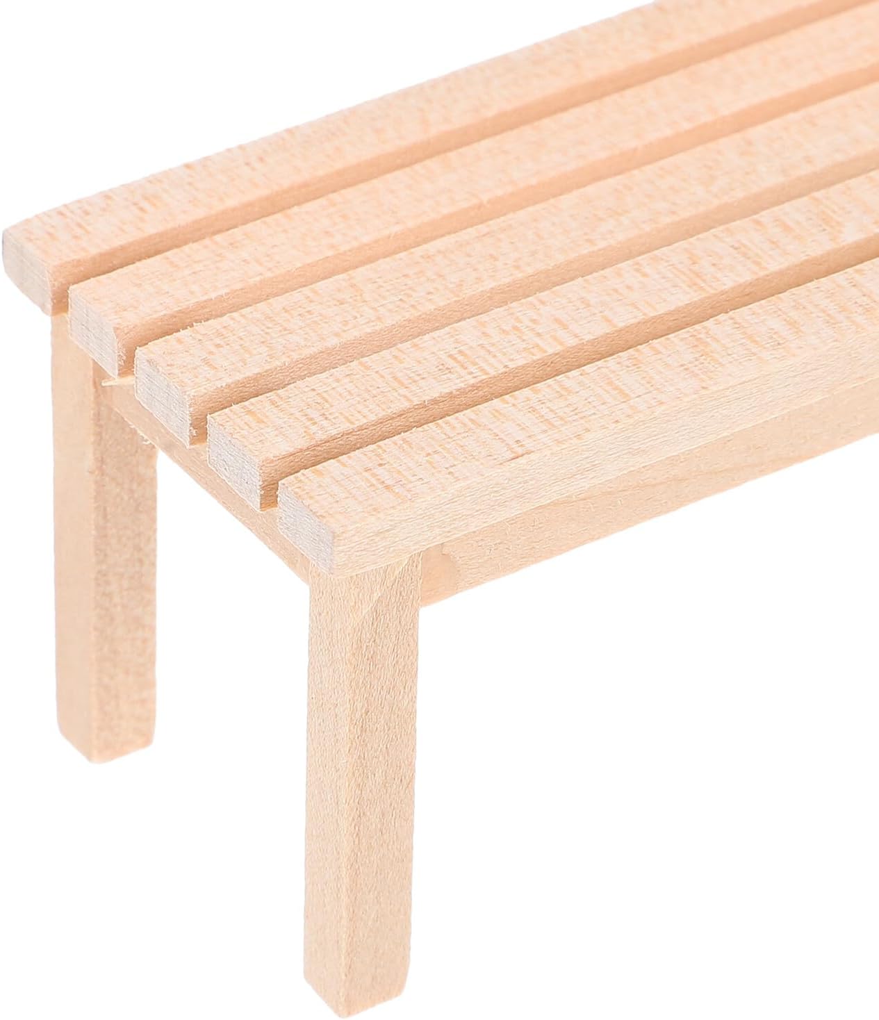 Uonlytech Dollhouse Bench Model Miniature Wooden Bench Decor 3.54In Doll House Furniture Accessory for Fairy Garden Micro Landscaping and Home Decoration