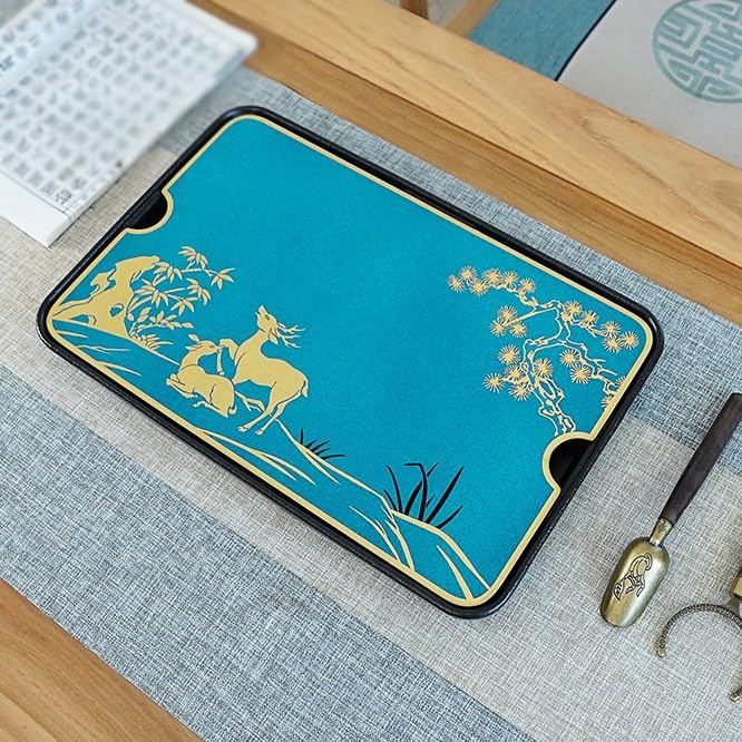 Bandeja De Té Bandeja de té Rectangular for el hogar, Mesa de té de cerámica China for Almacenamiento de Agua en la Sala de Estar, Bandeja for té de mar Bandeja Decorativa(B)