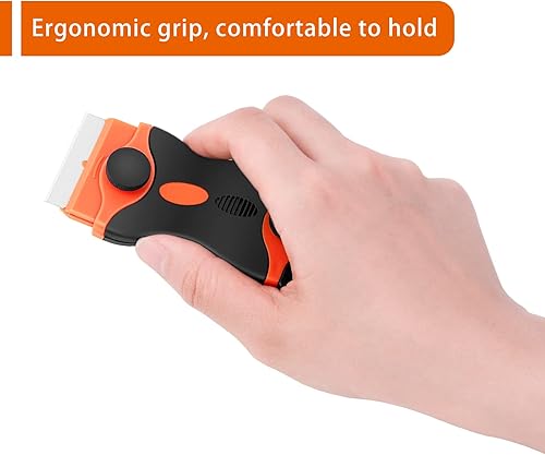 Miniatura 4 de Herramienta raspadora de cuchillas de afeitar, paquete de 2 con 100 cuchillas raspadoras de repuesto, herramienta raspadora de doble filo,