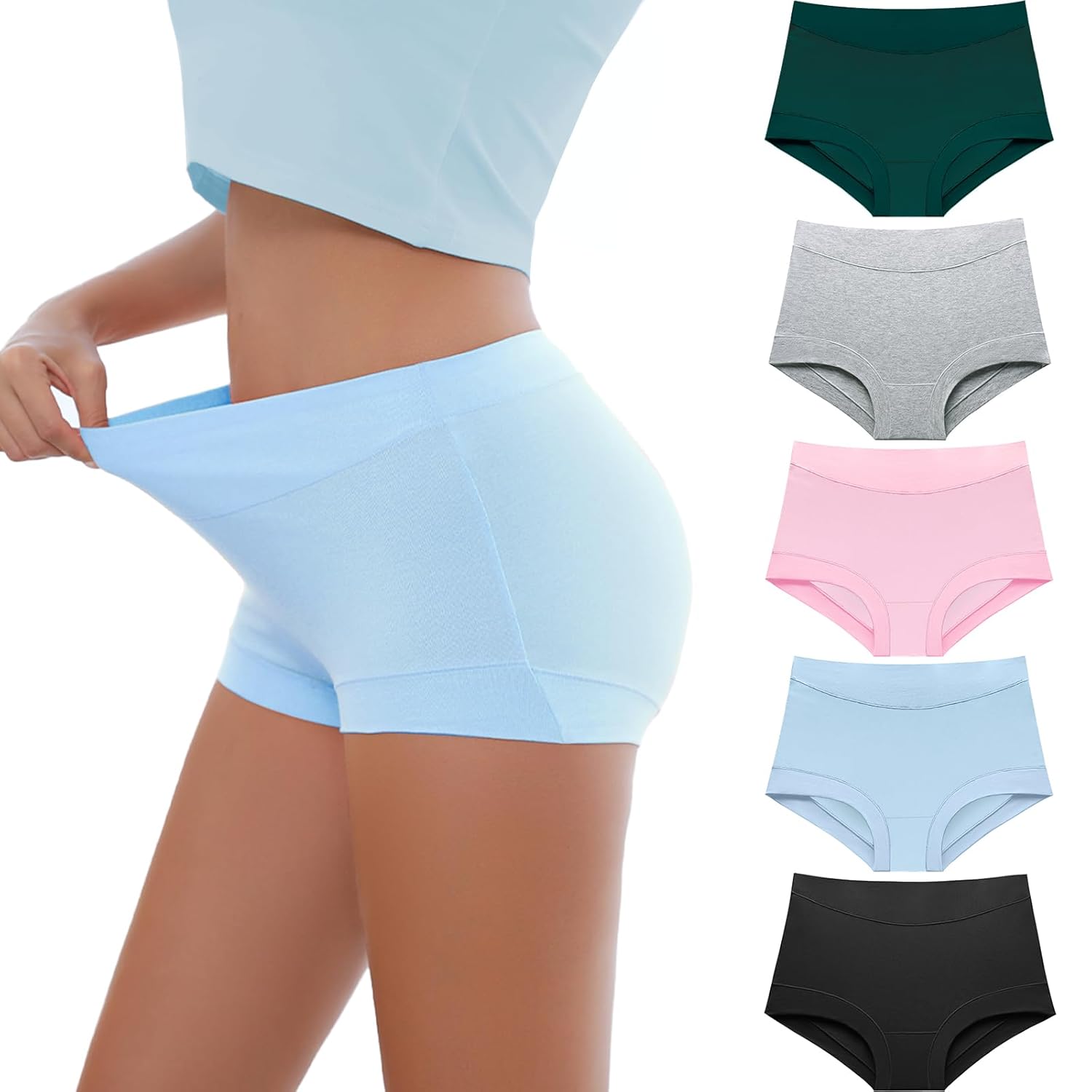 Migbean Boy Shorts Underwear for Women - Boxers for Women Womens Cotton Underwear Boyshorts