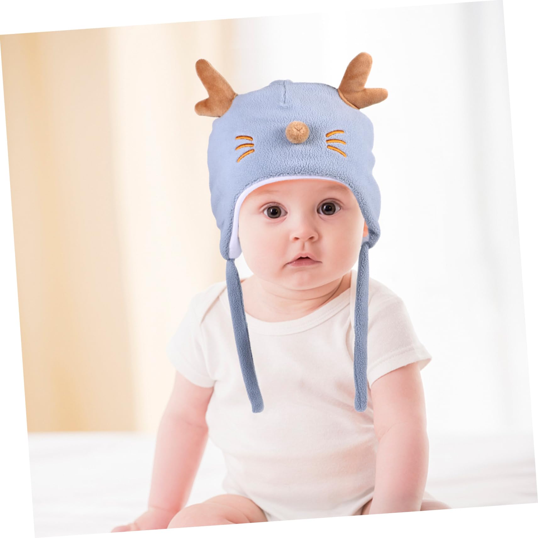 GALPADA 3 Piezas Sombrero Bebé Asta Producto Gorros De Invierno Gorro De Invierno para Niños Pequeños Niño Cálido Gorro De Niño Algodón Recién Nacido Tope De Cobertura Otoño e Invierno