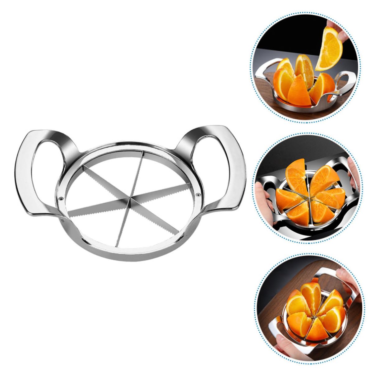Cabilock Cortador De Frutas y Rebanador De Naranjas De Acero Inoxidable Herramienta Para Cortar Frutas Rodajas Accesorio De Cocina Para Preparar Manzanas y Naranjas