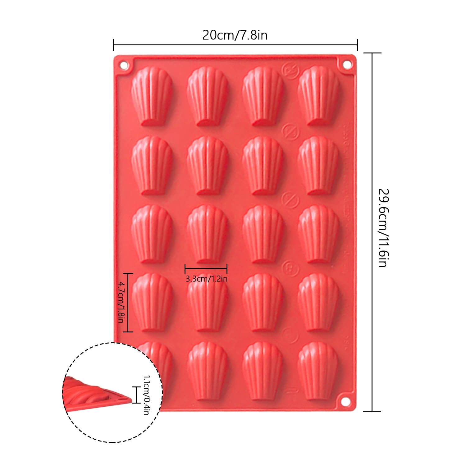 Mini-Madeleine Silicone Mold 1851.21D, moule madeleine silicone de buyer