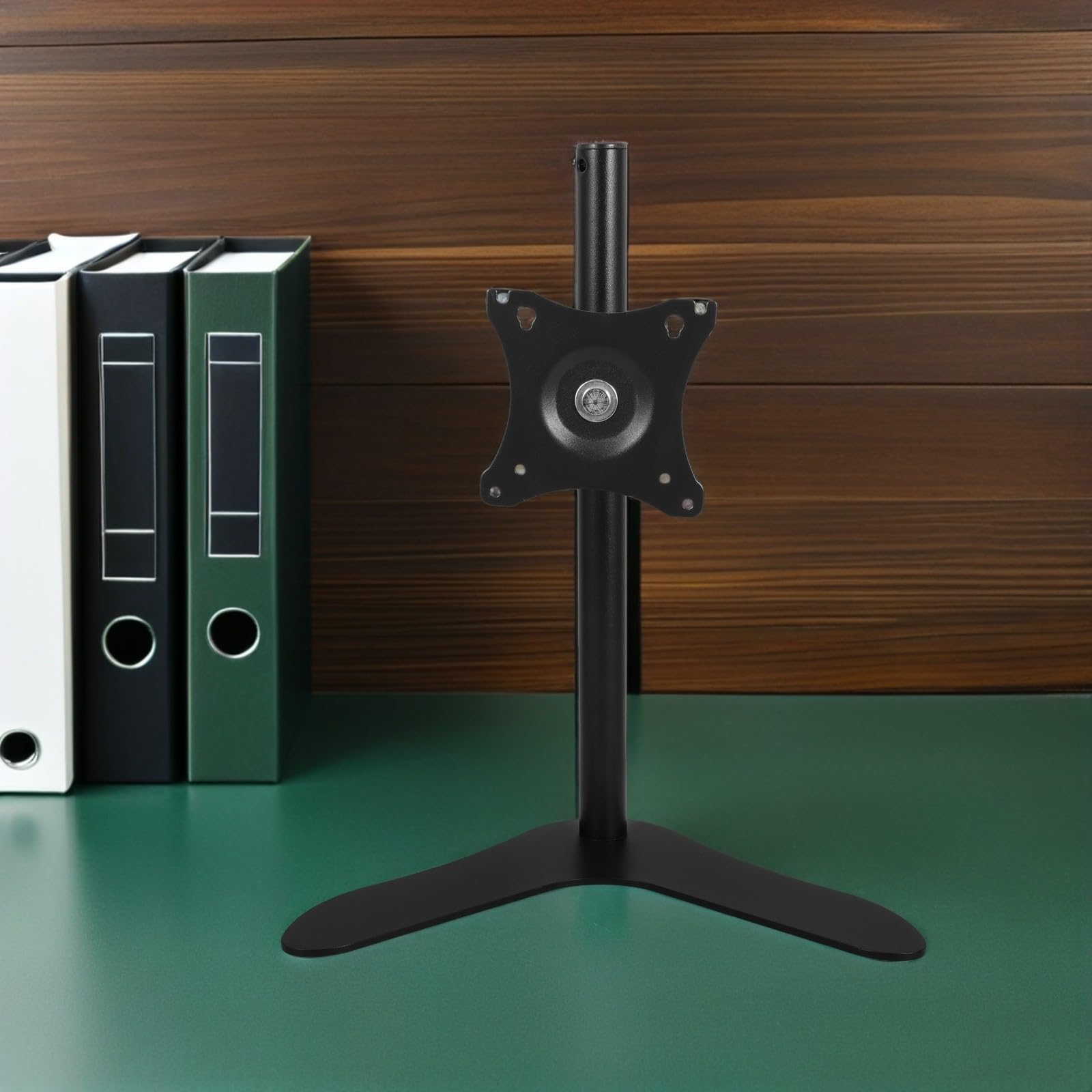OUNONA Supporto a 27 e Tavolo da Altezza Monitor per Regolabile Rotazione 360° Inclinazione ±45° 14 Pollici in Acciaio Nero per Schermi per Ufficio