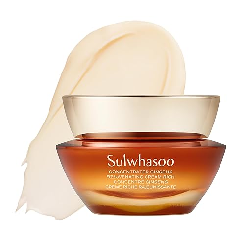 Sulwhasoo Crema rejuvenecedora concentrada de ginseng rica - Ginseng coreano y péptido antienvejecimiento rico hidratante con retinol para arrugas,