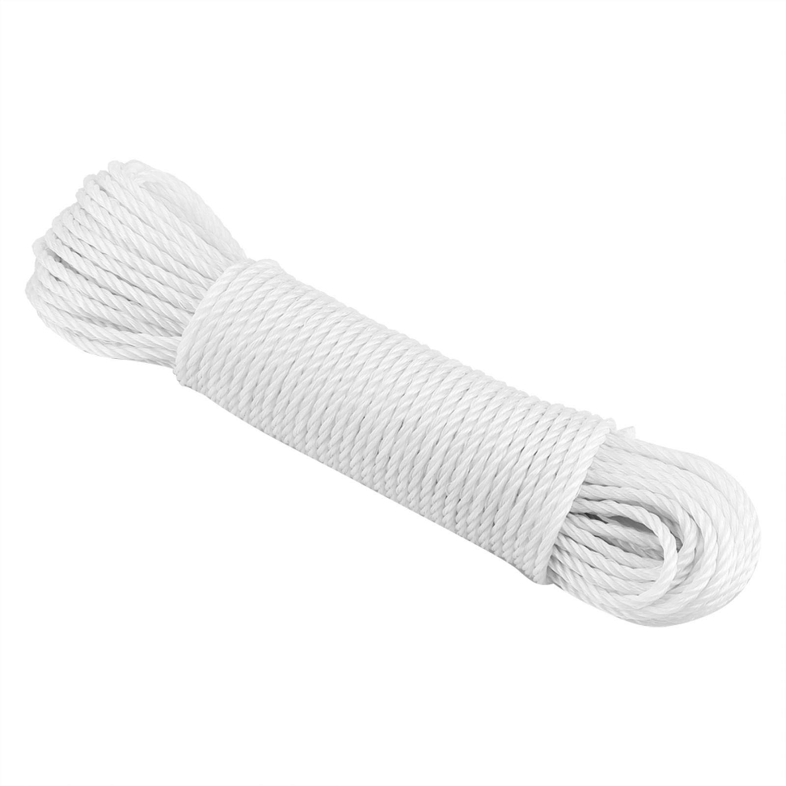 Raguso White 20M Nylon Rope Lines Cord Clothesline Climbing Traction Tying String Garden Outdoors(White)