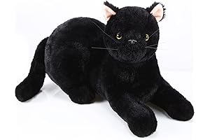 Scary Realistic Black Cat Plushie Animal Pillow