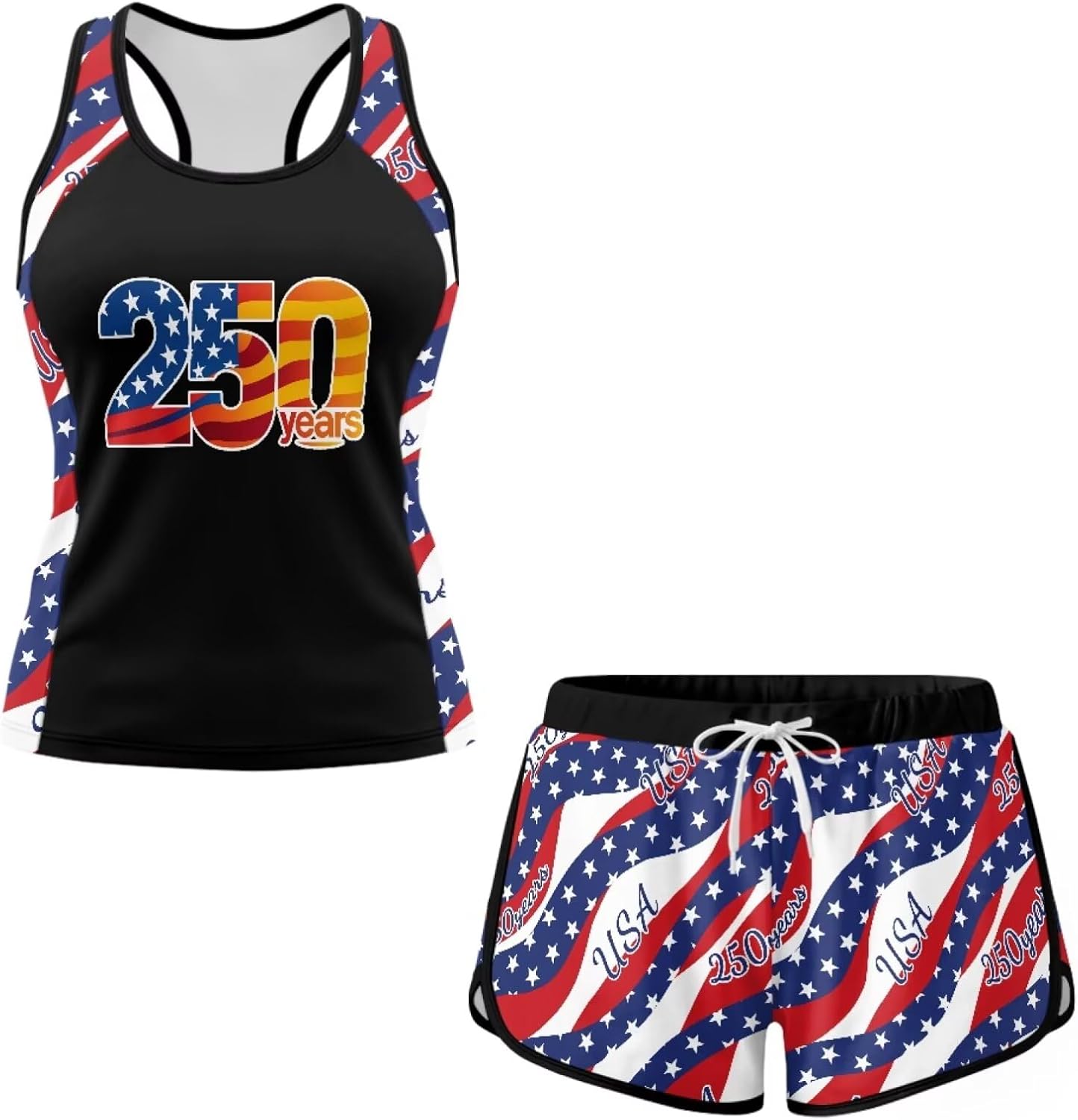 Tankini Swimsuits for Women 2pcs Swimming Suit with Shorts Pockets Tummy Control Bathing Suits Plus Size Swimwear