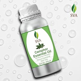 SVA Camphor Essential Oil - 16 Fl Oz - 100% Natural Camphor Oil - for Diffuser, Hair Care, Face, Skin Care, Aromatherapy, Scalp and Body Massage, Soap and Candle Making