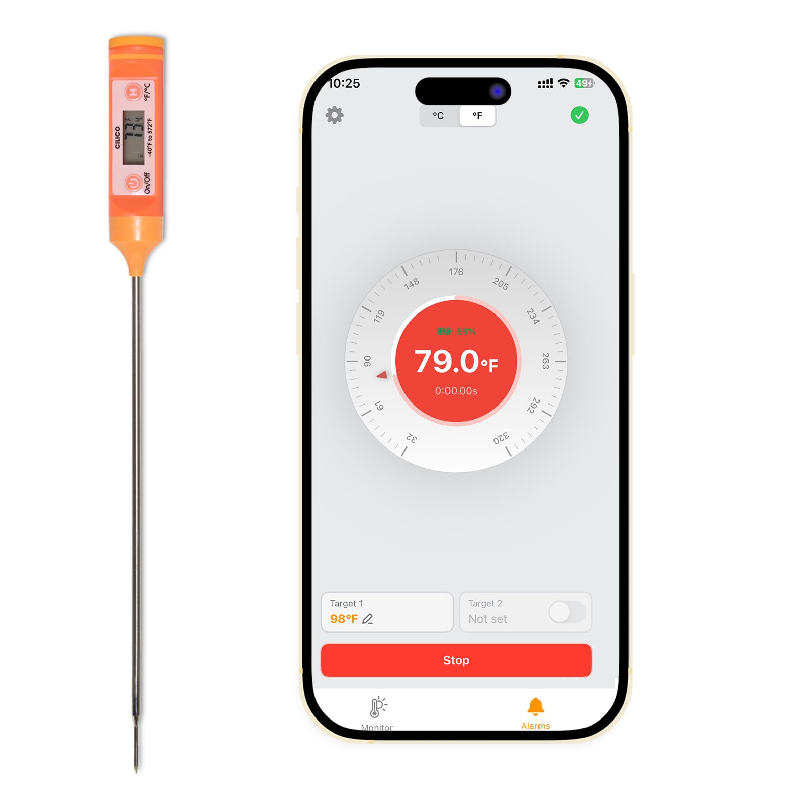 CILICO AI Bluetooth Candy & Meat Thermometer with 20+ Presets, Smart Alerts via App (Type-C Rechargeable) Digital Instant Reading for Candy Making, BBQ, Deep Frying, & Liquids, 8