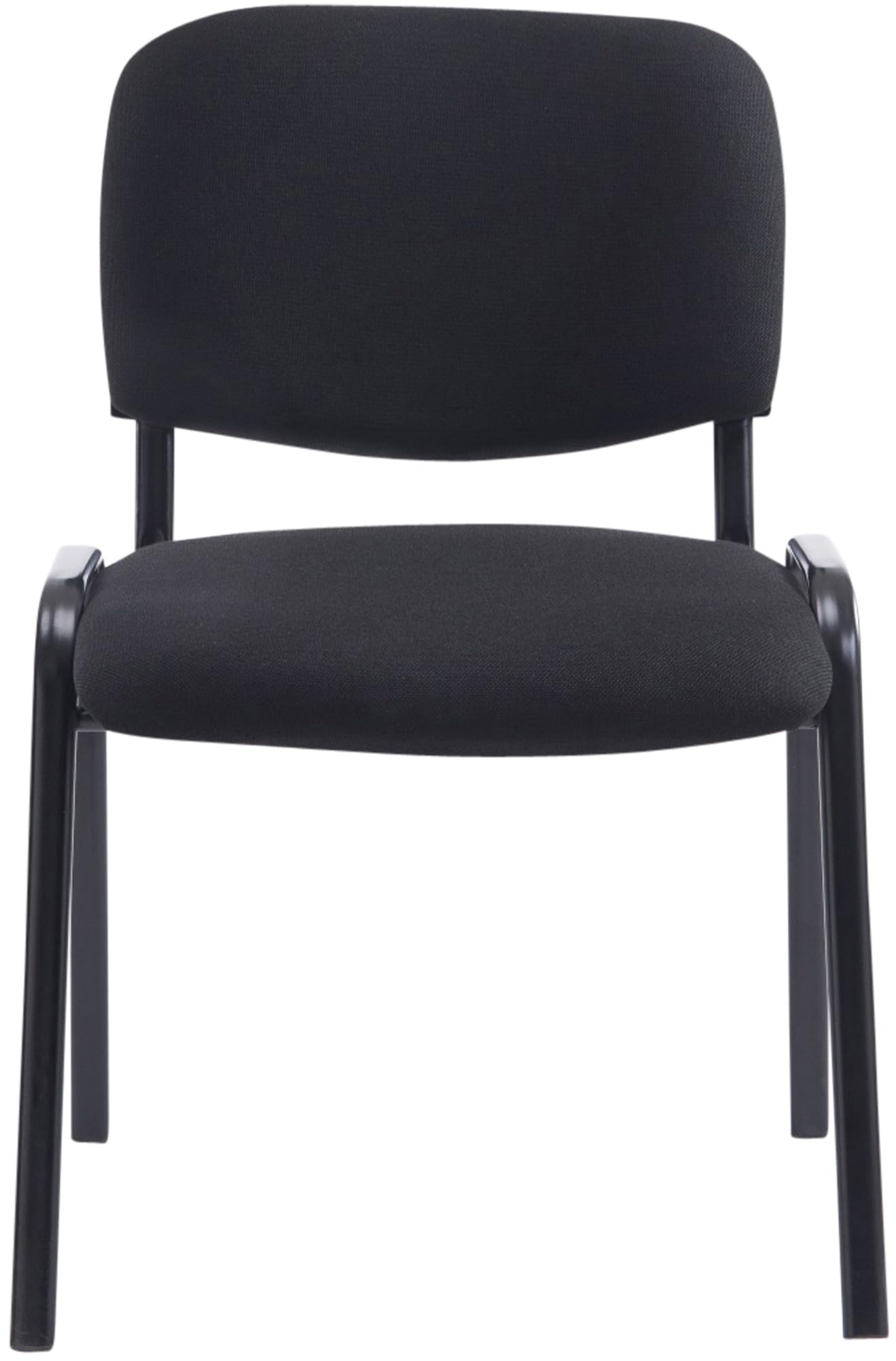 CLP Chaise De Visiteur Empilable Ken XL Tissu I Chaise De Salle D'Attente avec Dossier Et Assise Rembourrés I Piètement Métal Noir Mat, Couleur:Noir