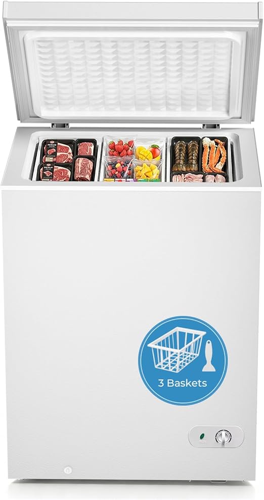 Antarctic Star Chest Freezer 5.0 Cubic Feet Compact Freezer with