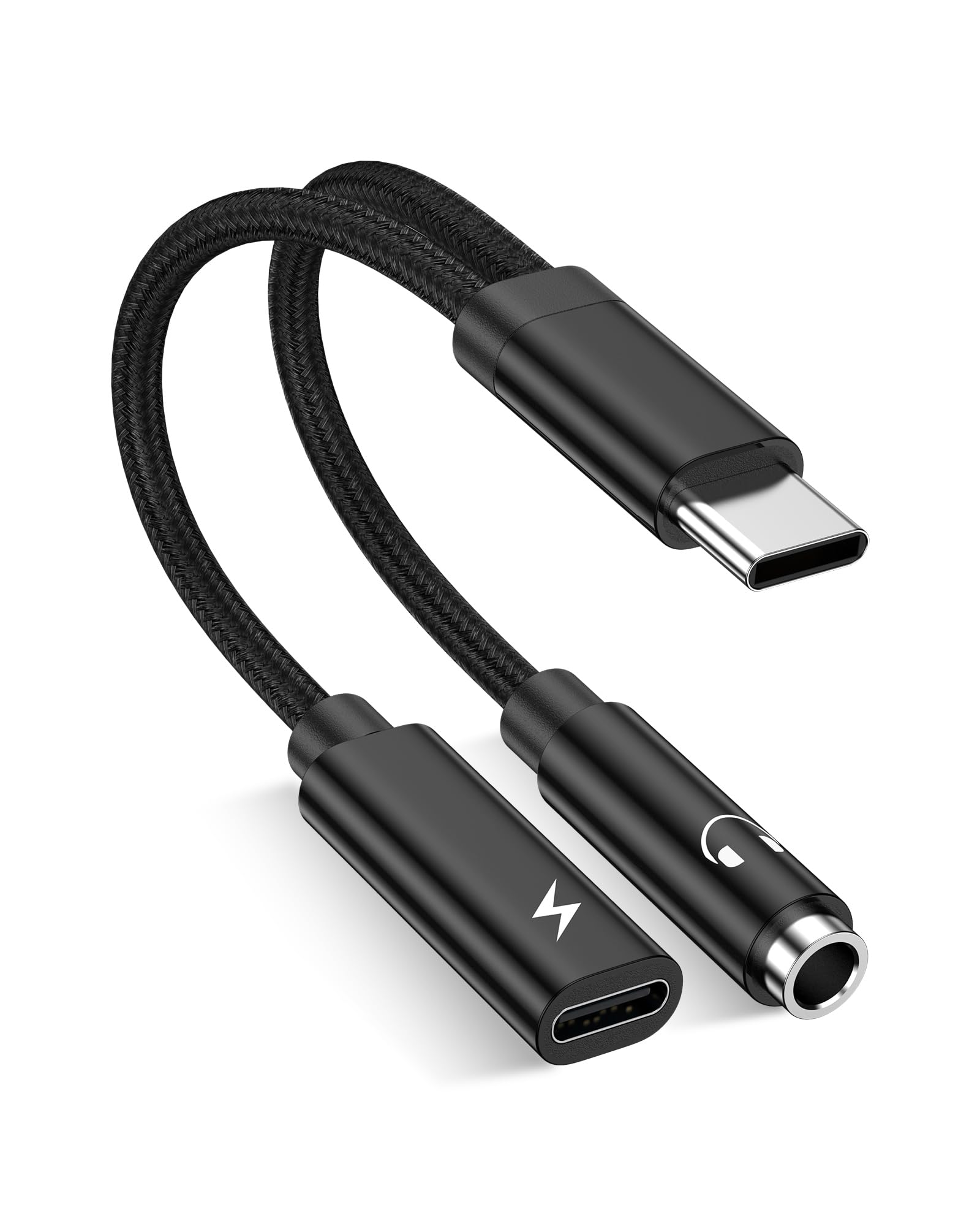 2 in 1 USB Type C to 3.5mm Headphone jack and Charging Adapter for iPhone 15/15 Pro/15 Pro Max/15 Plus, USB C Audio Adapter for 3.5mm Headphone Speaker & PD Fast Charger Dongle for Samsung Google iPad