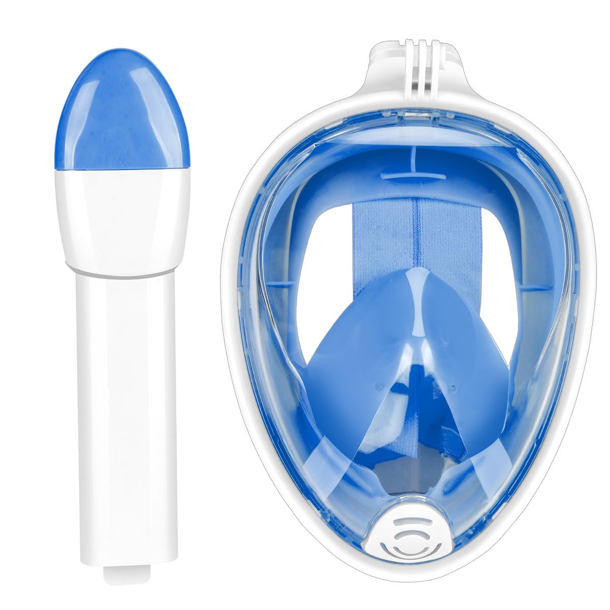 Máscara de Buceo Integral con Soporte de cámara extraíble, máscara de Buceo panorámica de 180 Grados, antiniebla, antifugas para Adultos y niños