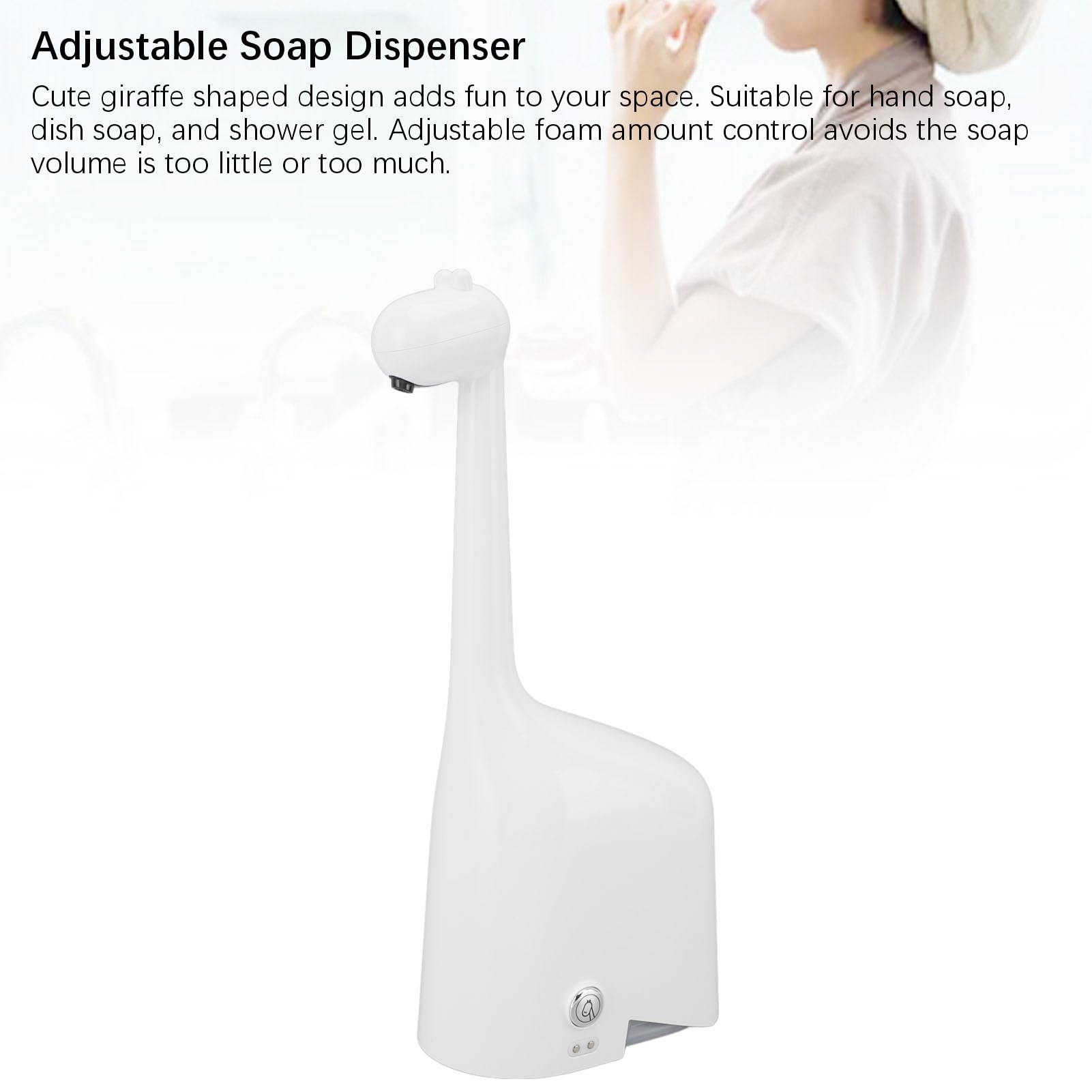 Distributore di Sapone Automatico, Rilevamento Elettrico Senza Tocco in Schiuma di Sapone Distribuibile USB Ricaricabile con Controllo in Schiuma Regolabile per il Bagno