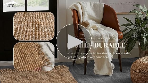 Amazon.com: THE BEER VALLEY Hand Woven Jute Rug, 2'x3' - Natural