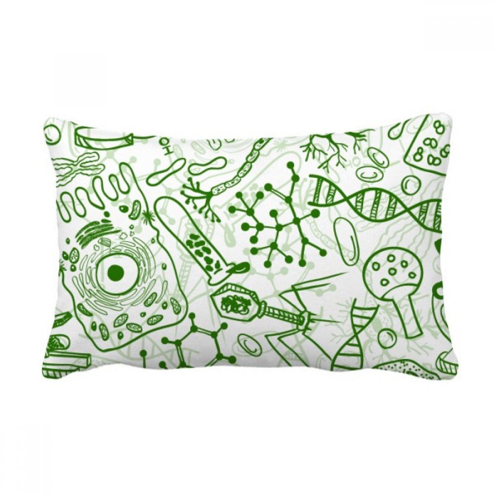 Coussin structure cellule microscope vert oreiller biologique 16x24 decoration maison