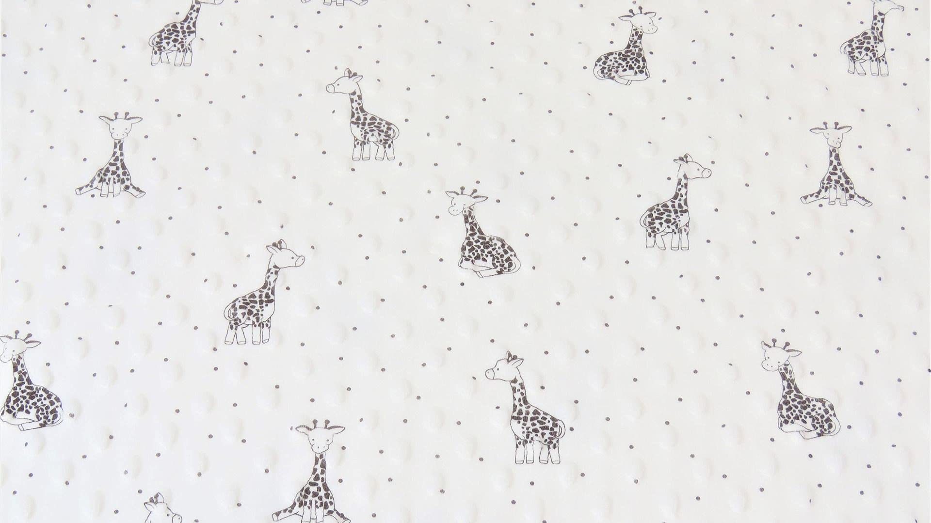 Crs Fur Fabrics Ivory Giraffe Luxury Dimple Baby Cuddle Soft Fabric Material - 1Mtr 150Cmx100cm