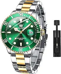 Relógio Masculino Luxo Negócios, à Prova D'água, Mostrador de Data, Quartzo Pulseira em Aço Inoxidável