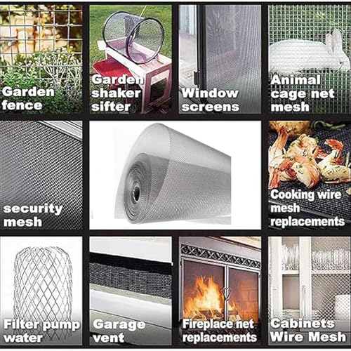 Image of KISKIS 304 Stainless Steel Woven Wire Mesh, Wire Mesh Window Screen Mesh, Prevent Mouse Mice Snakes Hornets Rodents Entering,Easy to Cut and Install (80x300CM31X118INCH) | Heat-Resisting, No Rust Sturdy, Filters Prevent Mouse Mice Snakes Hornets Rodents Window DIY Projects, 80x300CM31X118INCH