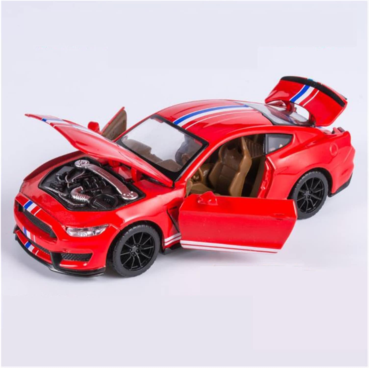 LUTPOL1/32 For Mustang Shelby GT350 Alloy Car Toy Model A Modified Car Model Pull Back Flashing Children's Toy Gift (Color : Red)