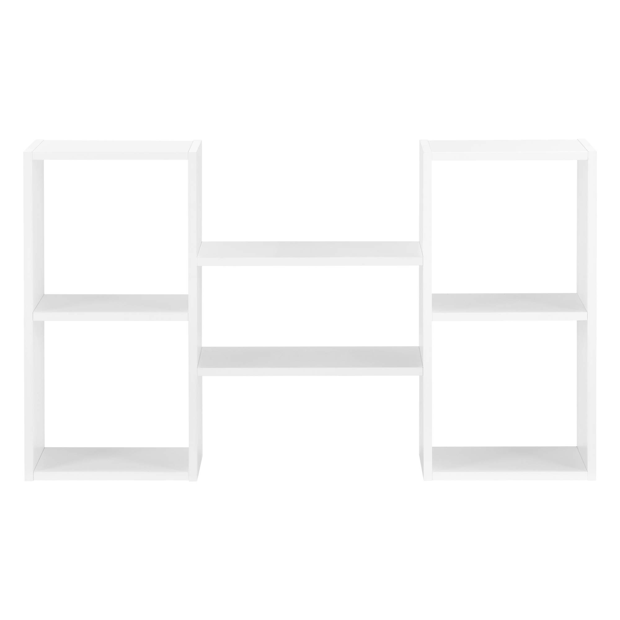 [en.casa] Meuble Mural Design Étagère Flottante Stylée 5 Compartiments de Rangement Capacité de Charge 20 kg Panneau de Particules Mélaminé 101 x 18 x 60 cm Blanc Mat