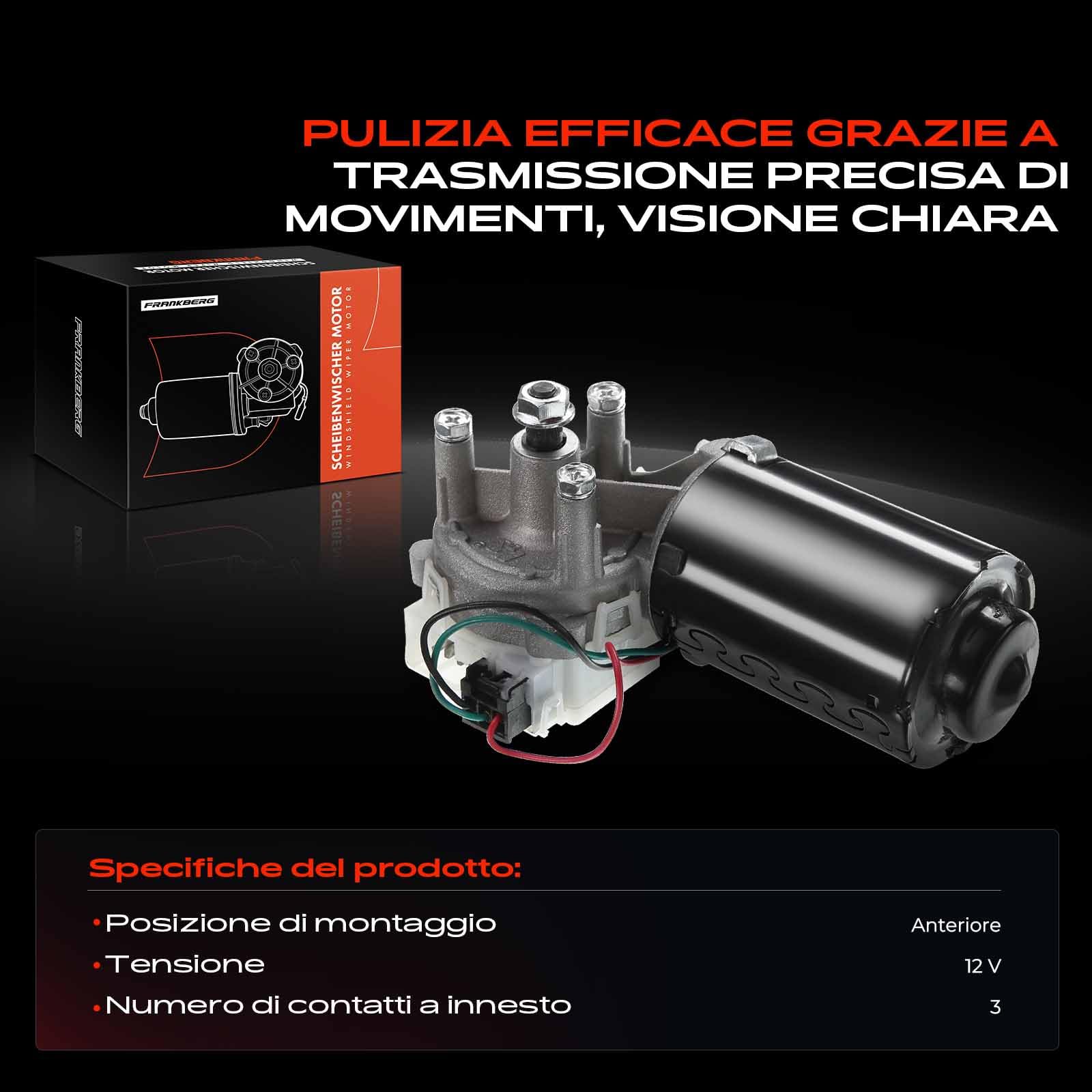 Frankberg Motore Tergicristallo Compatibile con Seicento/600 187 0.9 1.1 1997-2010 Replace# MSY64342-40404E,9949162