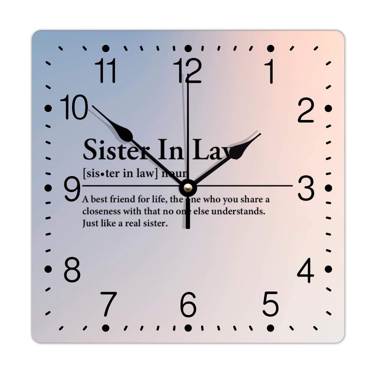 Horloge murale carrée motivation en PVC pour salon et chambre