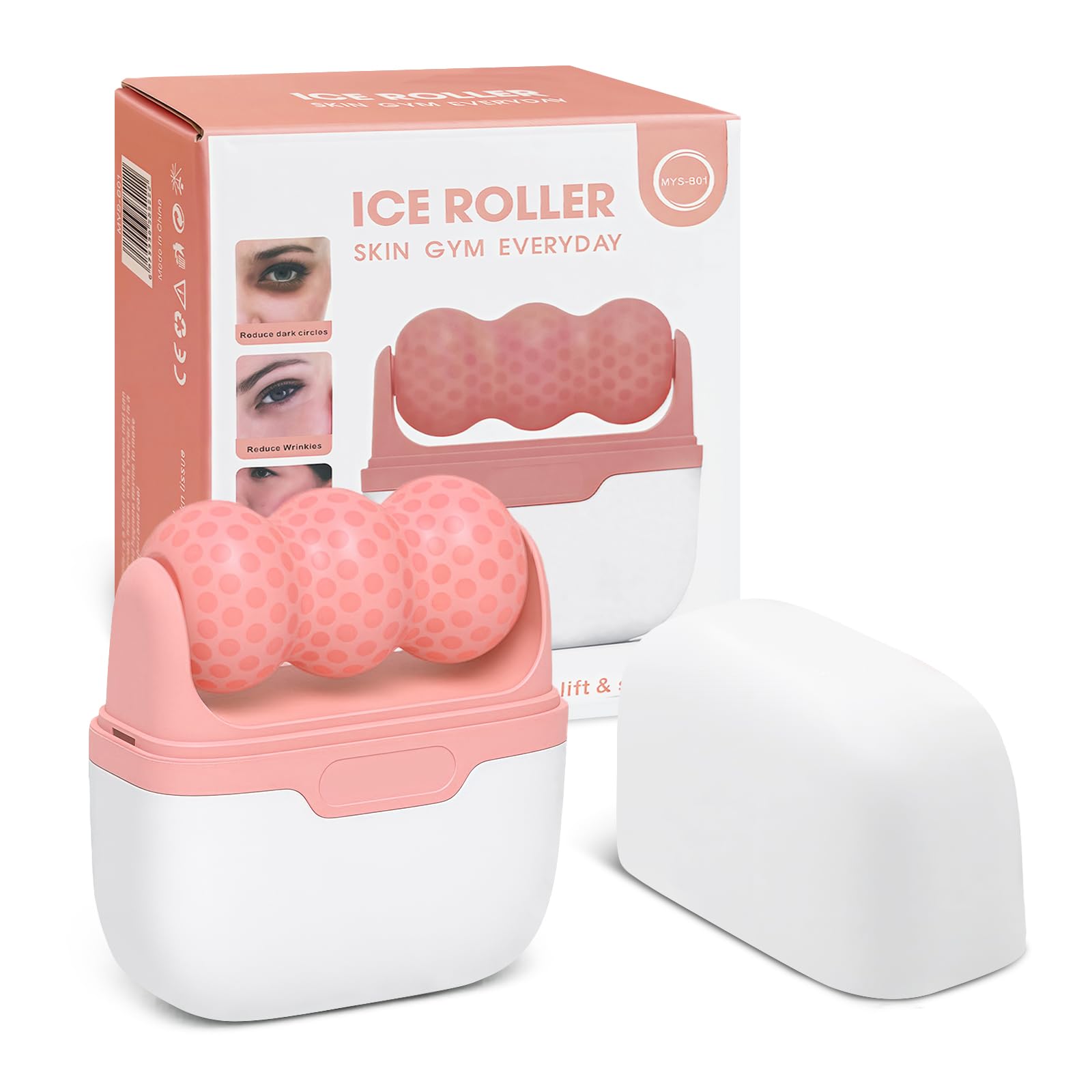 Flintronic Ice Roller Gesicht, 2 in 1 Eisroller für Gesicht und Augen, Face Roller Ice Roller Massagegerät Tool und Reiseetui, Frauen Geschenk für Anti-Aging, Gesichtsstraffung, Face Icing