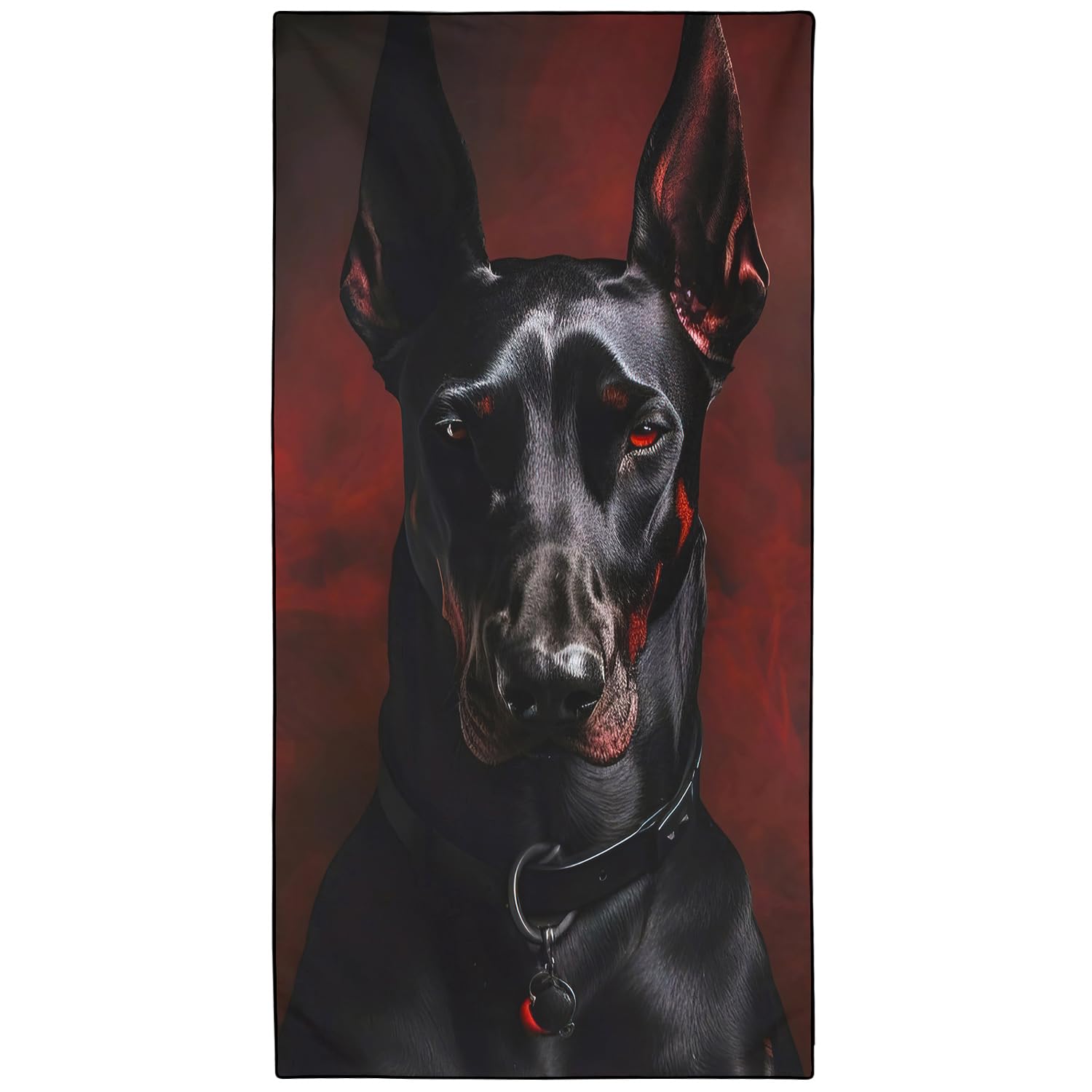 Violetpos Doberman Beach Towel for Dog Lovers, Extra Large 180x90 cm 250GSM Microfibre, Sand Free Quick Dry, Ideal Vacation Gifts with Carry Bag for Pool Cruise Camping — image 1