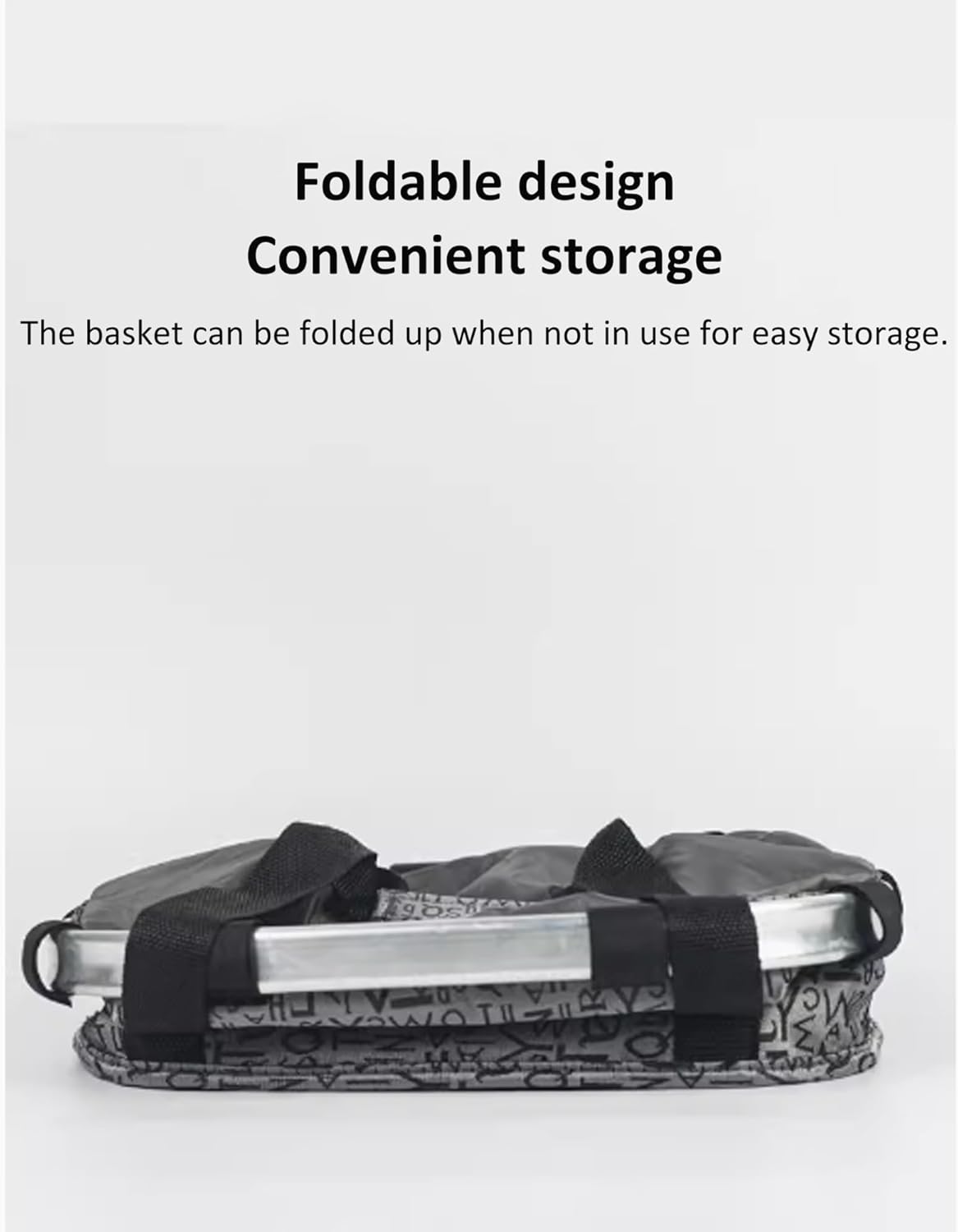 Gray Bicycle Dog Bag, Waterproof Design, Bicycle Handle Basket, Pet Carrier, Outdoor Sports Bicycle Supplies, Bicycle Basket, Small Cat And Dog Folding Bag, Handleable, Convenient Storage(Aluminum han