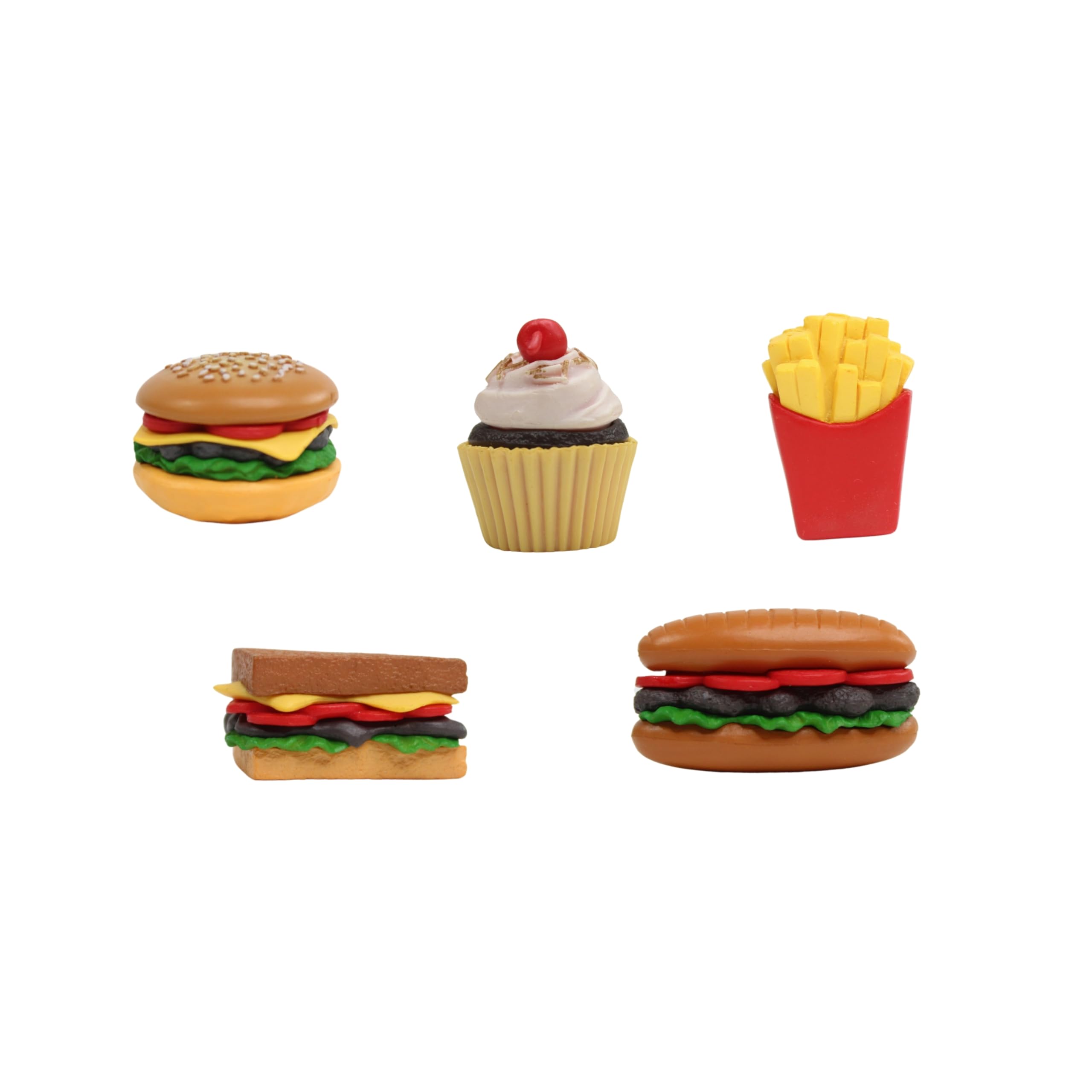 Wonderland (Set of 6) Miniature Toys Fast Food | Doll House Accessories | DIY Craft| Mini Figurines for Display, Photoshop, 3