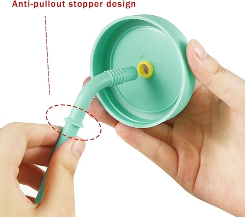 Miniatura 4 de PandaEar Vasos de vidrio para niños y niños pequeños, paquete de 4 vasos de vidrio Mason de 8.45 onzas con fundas y pajitas de silicona, vasos para