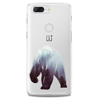 TPU Case Compatible for OnePlus 10T 9 Pro 8T 7T 6T N10 200 5G 5T 7 Pro Nord 2 Forest Bear Clear Woman Animals Print Design Silhouette Watercolor Soft Nature Slim fit Cute Flexible Silicone