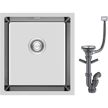 Kitchen Sink 304 Stainless Steel 40 x 50 cm with Overflow and Siphon