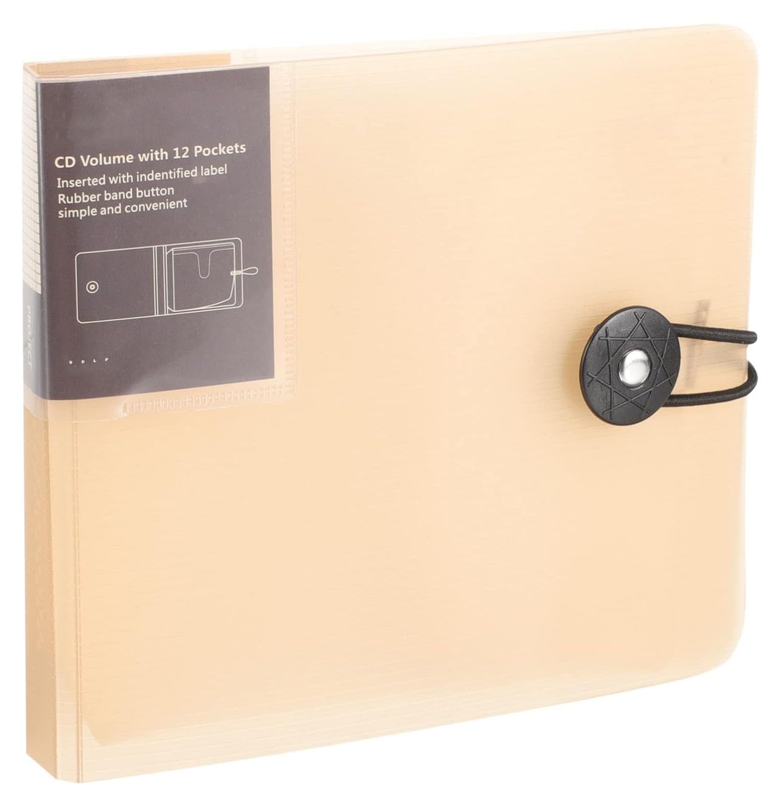 Polypropylene Sleeve Disc Organizer VCD Wallets Video Game Storage Bags Disc Storage Case Disc Case CD DVD Box Rack Storage Box Clear Binder for 12 Discs, Brown