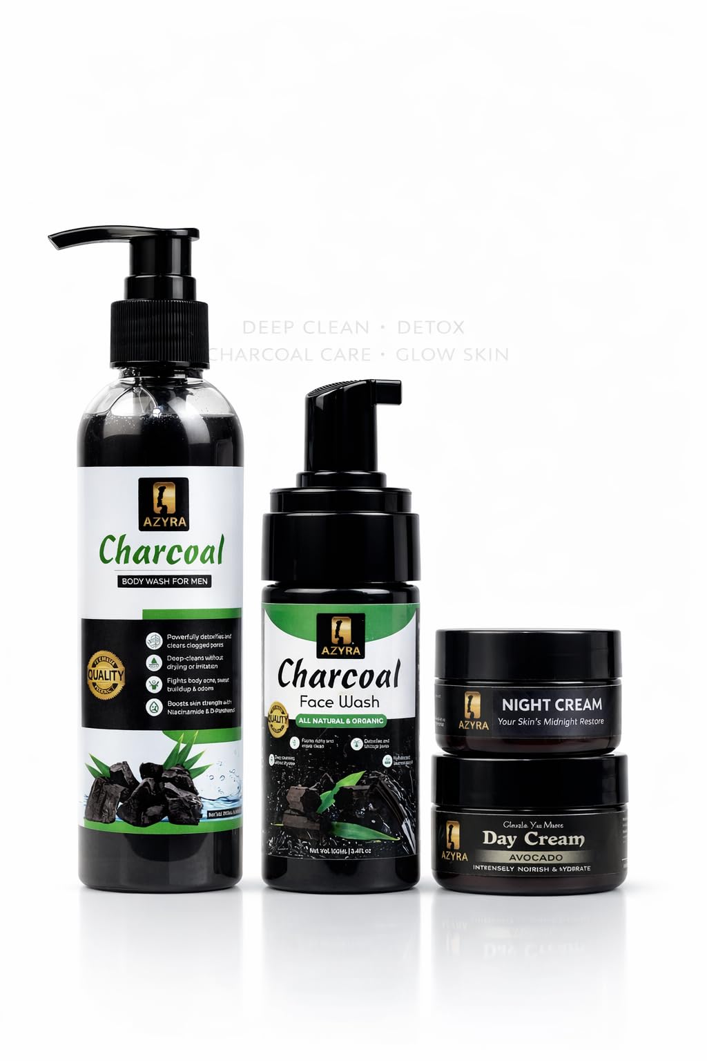 Charcoal Skincare Combo for Men – Charcoal Body Wash, Face Wash, Avocado Day Cream & Night Cream for Deep Cleansing, Oil Control & Fresh Skin-image-45