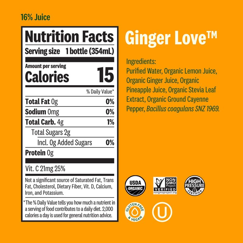 Image of Suja Organic Juice Variety Pack | 6 Mighty Dozen, 6 Ginger Love, and 6 Citrus Immunity | Plant-Based & Gluten-Free (12 fl oz, Pack of 18 total)