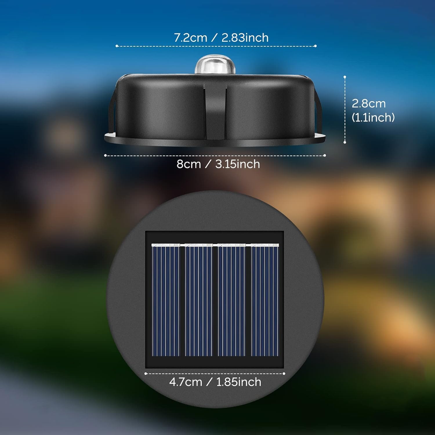 2 Pack LED Solar Lantern Light Lids Outdoor Waterproof Replacement Solar Light Tops Warm White LED