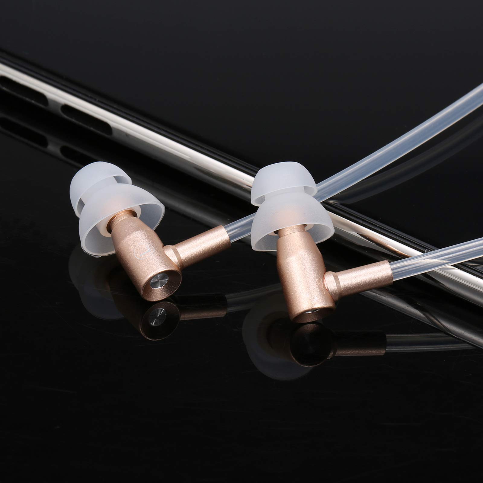 FC31 Écouteurs intra-auriculaires à tube d'air anti-rayonnement 3,5 mm Casque de musique filaire sans rayonnement Contrôle du volume de réduction du bruit avec microphone