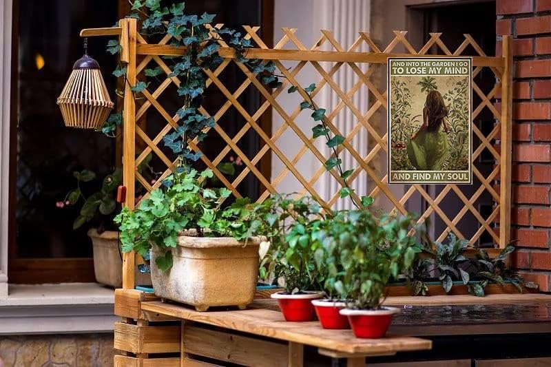 Miniatura 7 de Letrero de metal vintage con texto en inglés And Into The Garden I Go to Lose My Mind and Find My Soul Retro Tin Sign Hippie Girl Garden Poster
