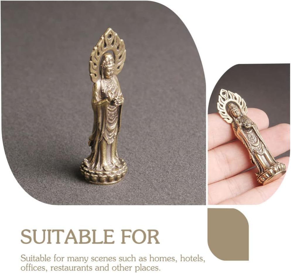 Miniatura 9 de Adorno de Budas Estatua de Buda Avalokitesvara Estatua de Buda Kuan Yin Buddhism Figurine Diosa de la Misericordia Figura de Buda Guan Jin en