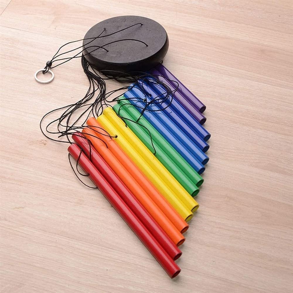 Carillon à Vent de Jardin Carillons Éoliens pour L'extérieur avec 14 Tubes Colorés en Alliage D'aluminium pour L'arrière-Cour du Porche De Patio Bells Carillon éolien Cloches